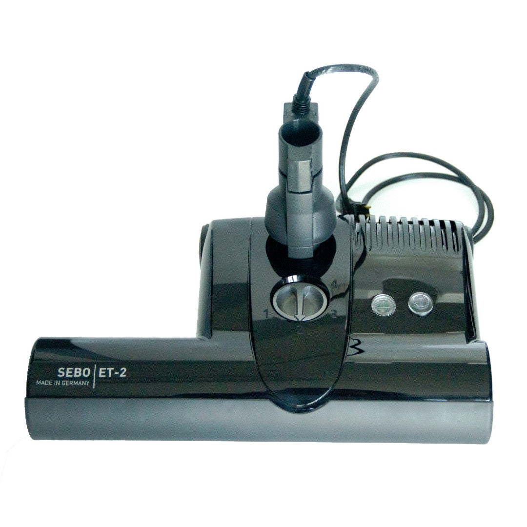 SEBO ET-2 F1 Power Head in Black, 15-inches wide, with a long 46-inch corded neck
