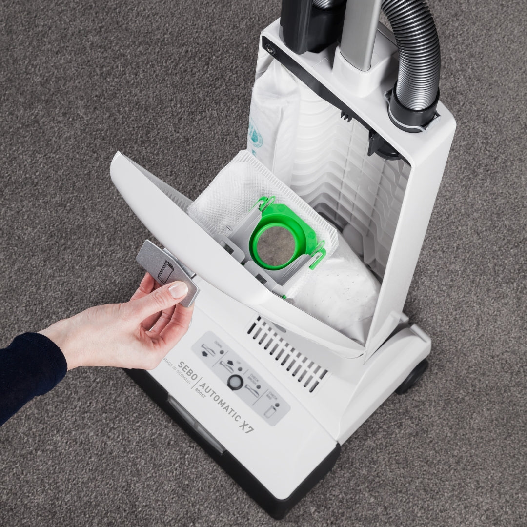 SEBO X7 Filter Bag housing compartment