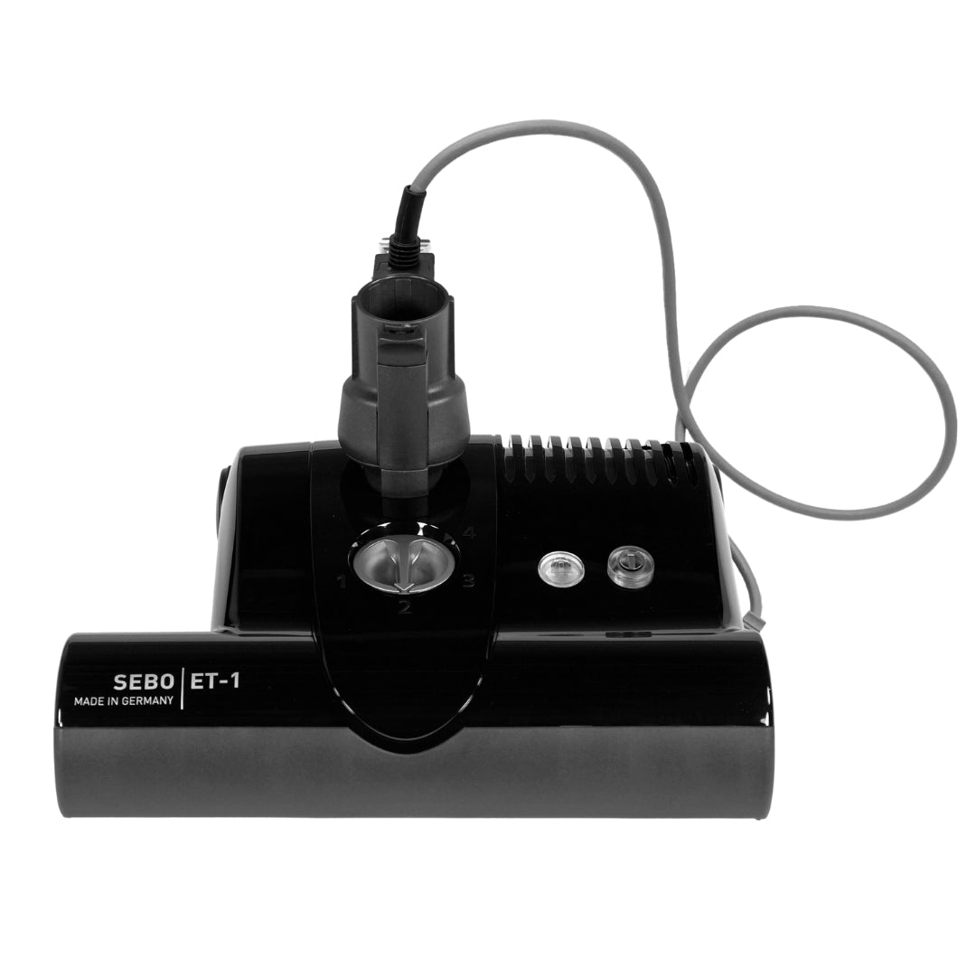 SEBO ET-1 power head in black, with 37-inch cord and 12-inch width