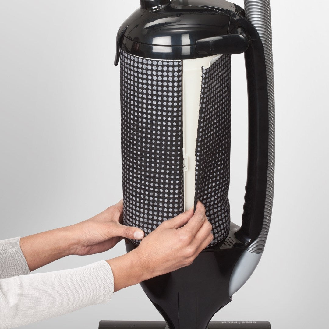 SEBO Felix stylish exhaust filter wrap is easy to change