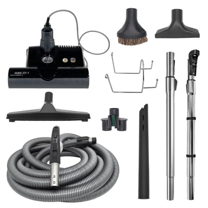 SEBO Standard Central Vacuum Kit with hose and black ET-1 F2 power head